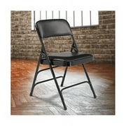 NPS 1300 Series 29.5 Premium Vinyl Folding Chair in Black (Set of 4)