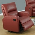 thumbnail image 2 of Monarch Specialties Recliner Swivel Glider, Red Bonded Leather, 2 of 3