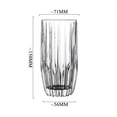 thumbnail image 2 of Tazas de vidrio talladas con rayas vintage, vasos transparentes sin plomo, 285/355 ml, 2 of 7
