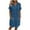 Blue, variant on Zpanxa Women's Solid Shirt Dress with Pockets Short Sleeve Lapel Collar Casual Belted Dress