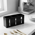 thumbnail image 3 of Kitchen Utensil Holder for Countertop, 3-Compartment Cutlery Organizer Caddy for Spoons and Forks, Silverware Holder for Cabinet and Dining Room White, 3 of 6