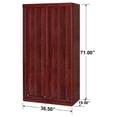 thumbnail image 3 of Better Home Products Modern Wood Double Sliding Door Wardrobe in Mahogany, 3 of 5