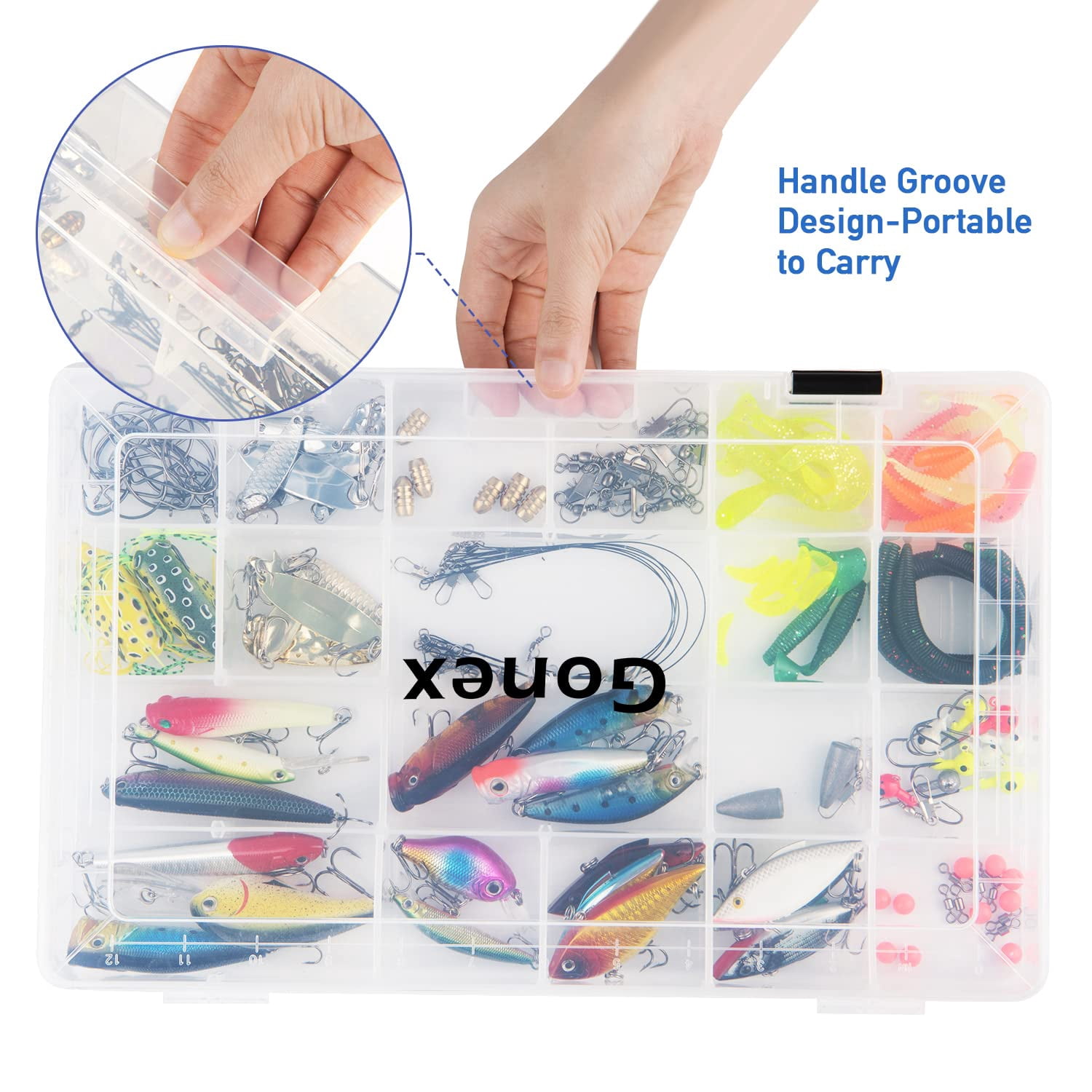Fishing Tackle Boxes  3600 3700 Trays With Adjustable Dividers Clear Plastic Box Organizer Storage For Lure Bait Hook Craft Beads Earring Container 3 Or 4 Packs