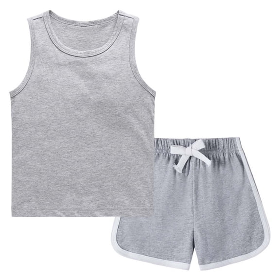 SELONE Boys' 2-Piece Outfits Kids Matching Sets Sleeveless Tank Top and Drawstring Shorts Vacation Tracksuits 1-12Y