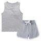 thumbnail image 1 of Tank Top Y Shorts Conjunto Niñas Moda Casual Color Sólido Algodón sin Mangas Cuello Redondo Top Y Cintura Elástica Shorts Conjunto de Dos Piezas Tank Tops Largos, 1 of 7