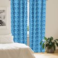 thumbnail image 3 of Ambesonne Vintage 4-Panel Curtains, Minimalist Round Shapes, 56"x63", Dark Turquoise and Sea Blue, 3 of 4