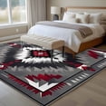 thumbnail image 5 of Boho Red Grey Large Area Rugs for Bedroom Living Room, Soft Non Slip Carpet Bedside Rug, Geometric Southwestern Retro Ethnic Rectangular Floor Cover Kitchen Accent Rug 8'x10' for Dining Room/Office, 5 of 9