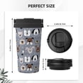thumbnail image 3 of Logiee Cute Dog Faces Print Stainless Steel Coffee Tumbler, Travel Coffee Mug, Insulated Coffee Mug with Lid, Spill Proof Coffee Cup, Portable Thermal Mug, 3 of 8