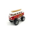 thumbnail image 2 of 5 1962 VW Bus with Decal, Surfboard & Monster Wheels Diecast Model Toy Car, but NO Box, VW Bus Red, Size: 5, Fun Stuff, 2 of 6