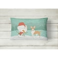 thumbnail image 2 of Carolines Treasures CK2056PW1216 Fawn Bull Terrier Snowman Christmas Canvas Fabric Decorative Pillow  12H x16W, 2 of 3