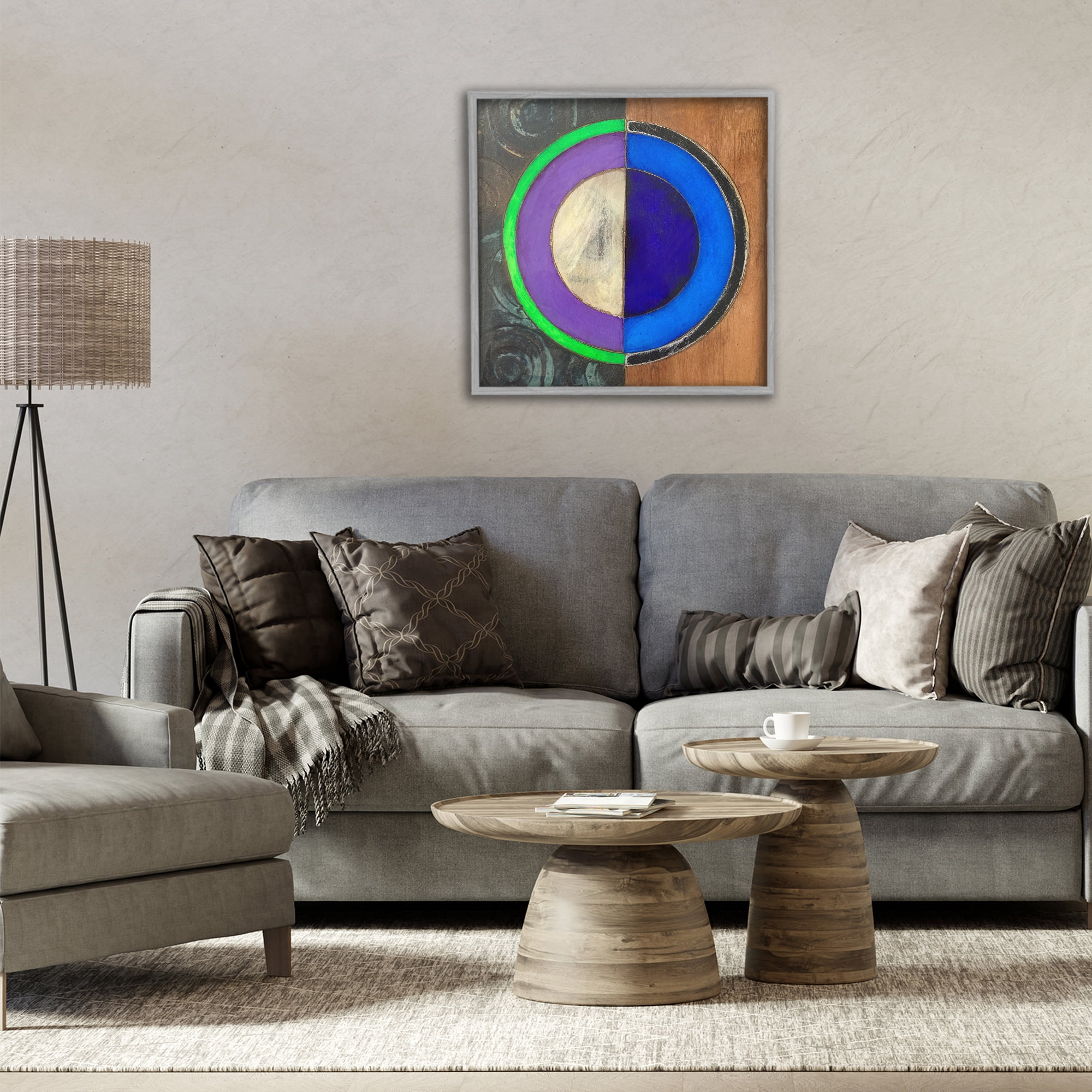 Stupell Industries Rustic Circular Balance Gray Framed Giclee Art, design by Matthew Finger
