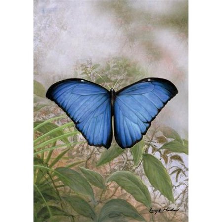 Toland Home Garden Blue Morpho Garden Flag - Blue - 12.5in. x 18in.