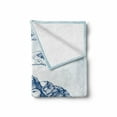 thumbnail image 2 of Seagulls Soft Flannel Fleece Blanket, Seagulls in Flight over Rocky Shore Crashing Waves Simplistic Sketch Design, Cozy Plush for Indoor and Outdoor Use, 60" x 80", Blue White Navy, by Ambesonne, 2 of 6