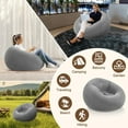 thumbnail image 4 of Inflatable Bean Bag Chairs for Adult Blow up Chairs Lazy Sofa Folding Portable Inflatable Chair for Movie Outdoor Room Bedroom Reading Camping(Grey), 4 of 7