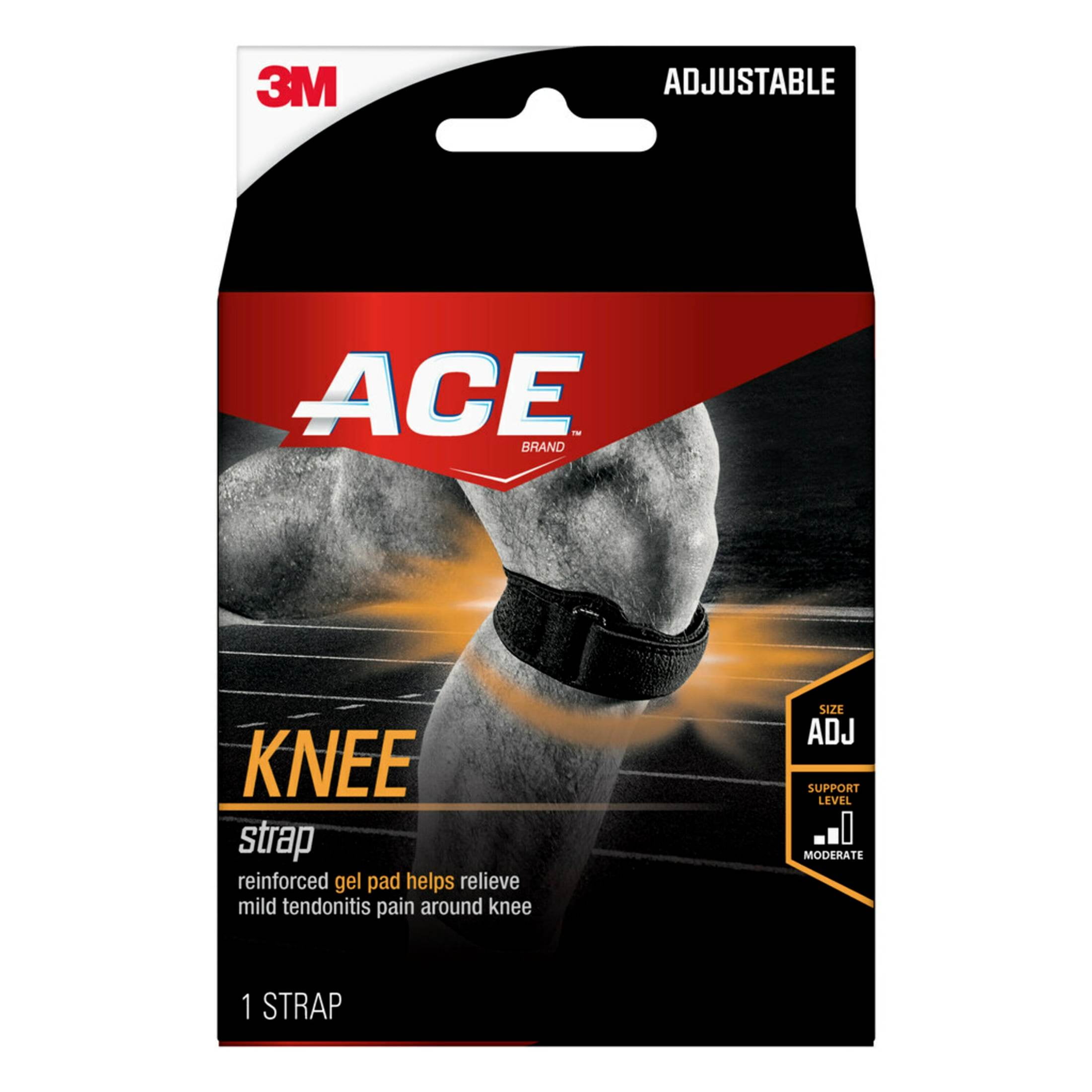 ACE Brand Adjustable Knee Strap, Black, 1 Strap