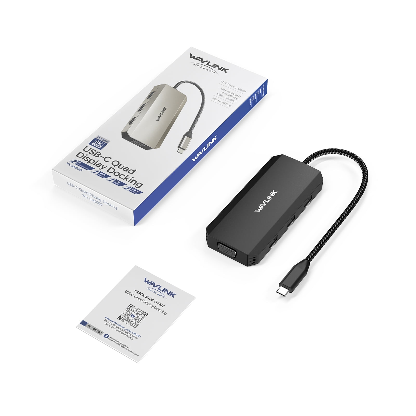 WAVLINK 7-IN-1 USB Dock Station, USB Adapter with HDMI/DP/VGA for Dell/HP/Lenovo Laptop Dock