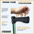 thumbnail image 4 of Dynamo Swing Cane - Lightweight, Heavy Duty, All-Terrain and Adjustable - Soft Ergonomic Grip, Articulating Cane Base, Stylish, Perfect for Seniors, Men and Women for Stability and Balance (BLUE), 4 of 6