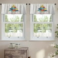 thumbnail image 2 of LALILO Kitchen Curtain Valance Unique Universe Blue Earth Rod Pocket Window Curtain 52"x 18" Set of 2, 2 of 7