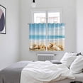 thumbnail image 4 of Beach Coastal Kitchen Curtains 72 Inch Length, Summer Seaside Shell Starfish Nautical Grommet Top Bedroom Living Room Curtains, Light Filtering Cafe Curtain Drapes 2 Panels Set 104''x72'', 4 of 9