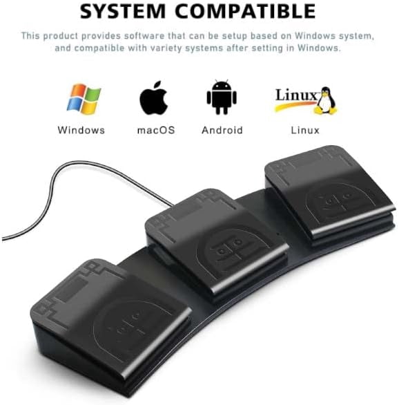 USB Foot Pedal PC 3 Key Foot Pedal Customized Foot Switch Programmable Computer Keyboard Mouse for Video Game Control Office Work Sheet Music Page Turner Action Control HID Yellow/Black