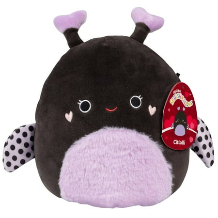 Squishmallows 8-Inch Citlalli the Black and Purple Ladybug W/ Heart Antennae- Officially Licensed Jazwares Plush - Collectible Soft & Squishy Stuffed Animal- Gift for Kids Girls & Boys