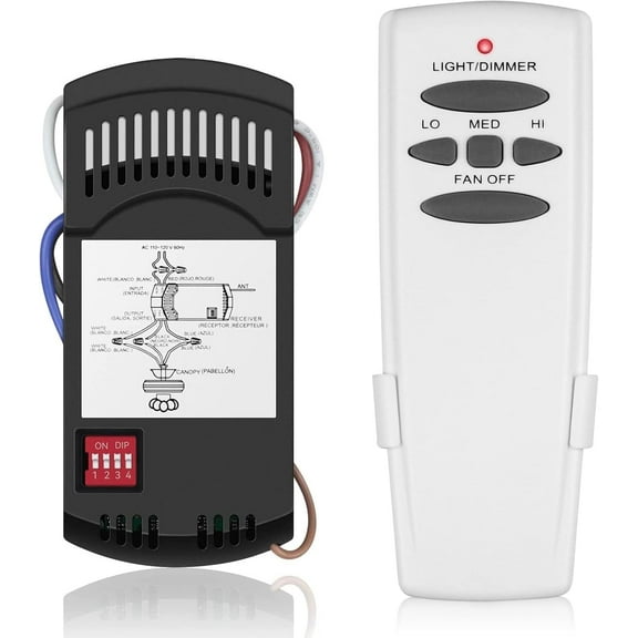 Universal Replacement Ceiling Fan Remote Control Kit for Hampton Bay, Hunter Fans, Light Dimmer 3-Speed Wall Mount for UC7078T/CHQ7078T/RR7079T/L3H2010FANHD/L3H20,Black