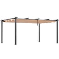 thumbnail image 1 of KFFKFF Pergola Rétractable Extérieure 12'x16 Pieds avec Auvent Pare-Soleil Aluminium Beige, 1 of 9