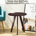 thumbnail image 3 of Round Side Table, Nightstand Coffee End Table for Living Room, Bedroom, Small Spaces, Easy Assembly Decro with Wood Legs, Brown 15.7 x 17.7 inches, 3 of 6