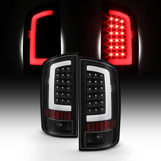 AKKON - Para 03-06 Dodge Ram 1500 2500 3500 LED DRL tubo de luz negro cola luz de freno conjunto de lámpara