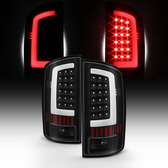 AKKON - Para 03-06 Dodge Ram 1500 2500 3500 LED DRL tubo de luz negro cola luz de freno conjunto de lámpara