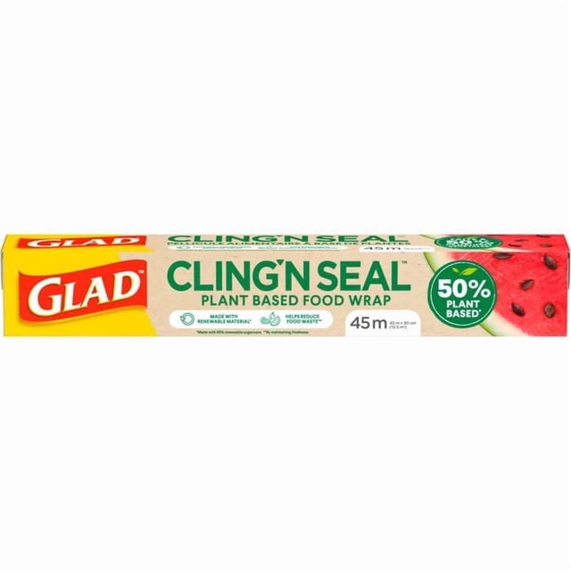 Glad Pellicule Alimentaire Adhérente et Scellante 50 % à Base de Plantes