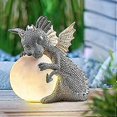 thumbnail image 4 of Meditation Dragon Garden Statue-handmade Resin Statue-decorative Statue For Garden, Yard, 4 of 4