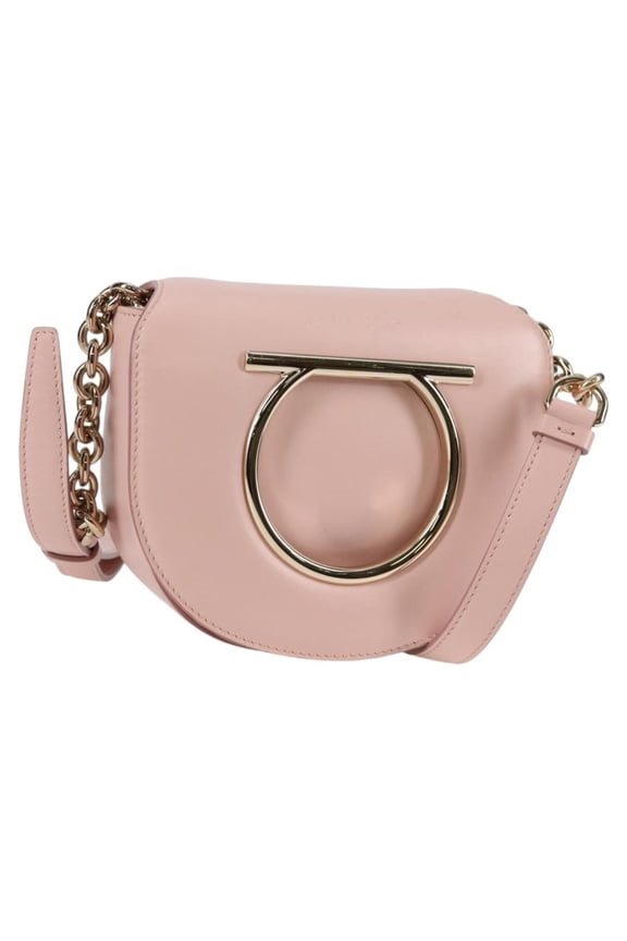Pre-Owned Salvatore Ferragamo Vela Flap Crossbody Bag Leather Pink Leather Bag