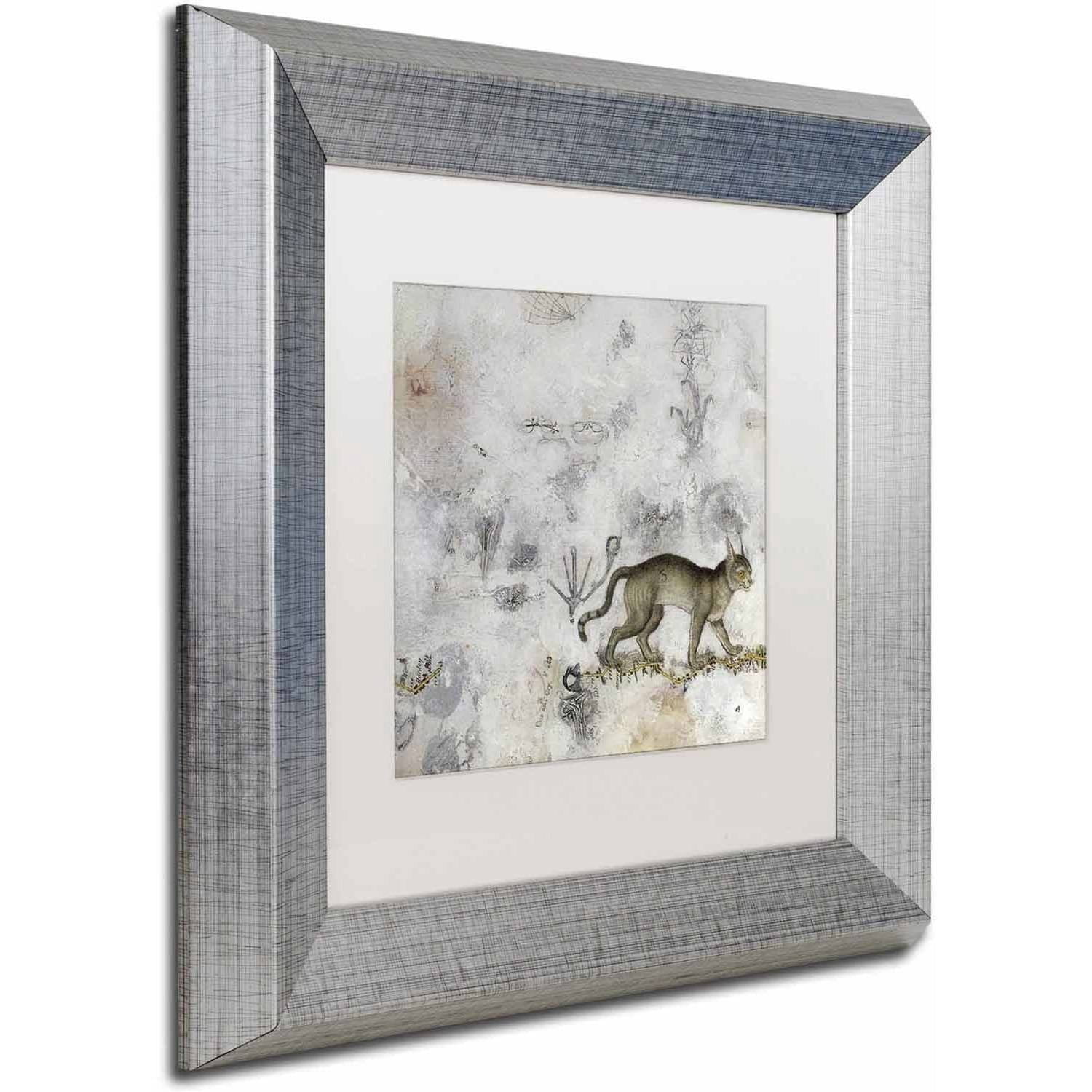Trademark Fine Art 'Lynx' Canvas Art by Nick Bantock, White Matte, Silver Frame