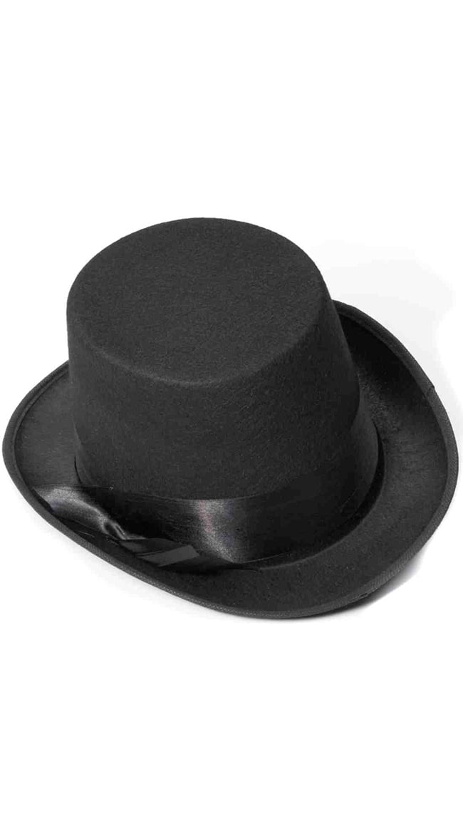 Deluxe Black Felt Top Hat Adult Size Large to Extra Large 
