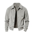 thumbnail image 6 of CCRFTGI Men's Vintage Corduroy Fleece Jacket Fashion Stylish Mid-weight Coat Spring Fall Casual Outerwear for Men Beige L, 6 of 6