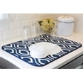 thumbnail image 3 of XL Reversible Microfiber Dish Drying Mat, Double Trellis, Navy, 18" x 24", 3 of 7