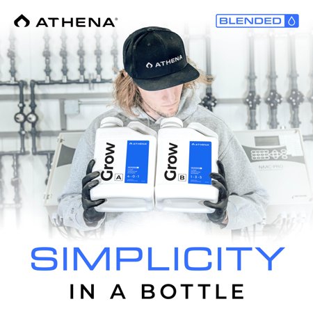 Athena Grow A&B (1 Gallon) - 2 Part Vegetative Hydroponic Nutrient - Balanced Formula for Vigorous Plant Growth