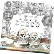 SKYSONIC Disco Cowgirl Party Decorations, 171Pcs Western Horse Birthday Party Decoration Supplies for 16 Guests with Plates, Napkins, Forks, Tablecloth, Cake Topper, Fringe Curtain, Balloon