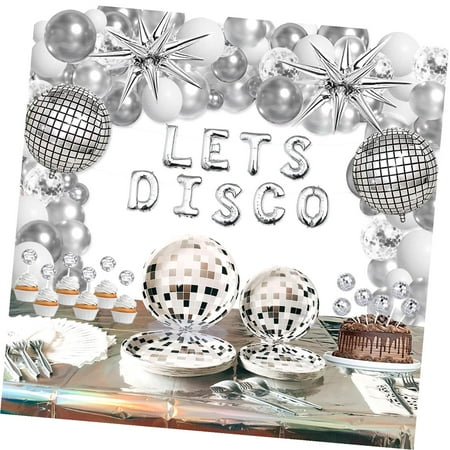 SKYSONIC Disco Cowgirl Party Decorations, 171Pcs Western Horse Birthday Party Decoration Supplies for 16 Guests with Plates, Napkins, Forks, Tablecloth, Cake Topper, Fringe Curtain, Balloon