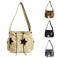 Jierger Cute Kawaii Star Canvas Messenger Bag Cute tote Bags Small