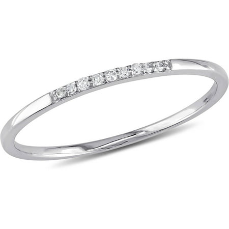 Miabella Diamond-Accent 27kt White Gold Wedding Band - Walmart.com