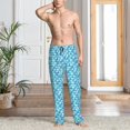 thumbnail image 5 of Mens Pajama Pants - Soft Sleep & Lounge Pants for Men, blue green shiny Fish scale Cuteness Casual PJ Bottoms Pants with Pockets, 5 of 5