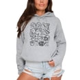 thumbnail image 2 of Touch Down Season Football Hoodie for Women & Teen Girls Cute Game Day Collage Sweatshirt Gray Hoodie Medium, 2 of 8