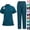 Black, variant on CHUMUD Scrubs Set for Women Nursing Medical Uniform Stretchy Workwear Short Sleeve Zip Mock Neck Top & Straight Leg Cargo Pants with Pockets