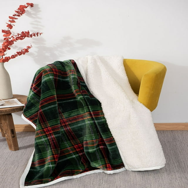 Couverture en Flanelle Double Couverture Thermique Renforcée en Polaire d'Agneau
