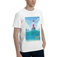 thumbnail image 2 of Bingfone Lighthouse Sea Port Men'S Loose Fit Short-Sleeve Pocket T-Shirt, 2 of 7