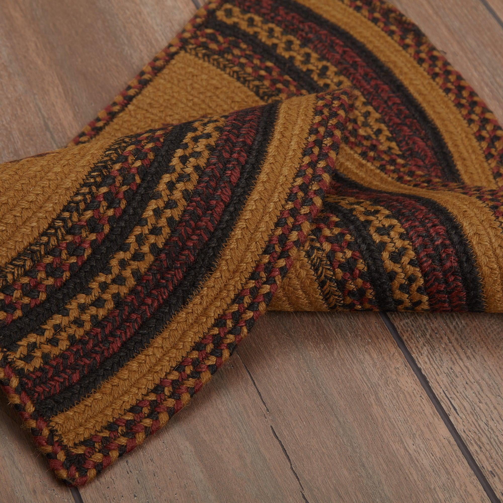 VHC Brands-1PK Kettle Grove Jute Braided Rug Half Circle 16.5\"x33\" with Rug Pad VHC Brands