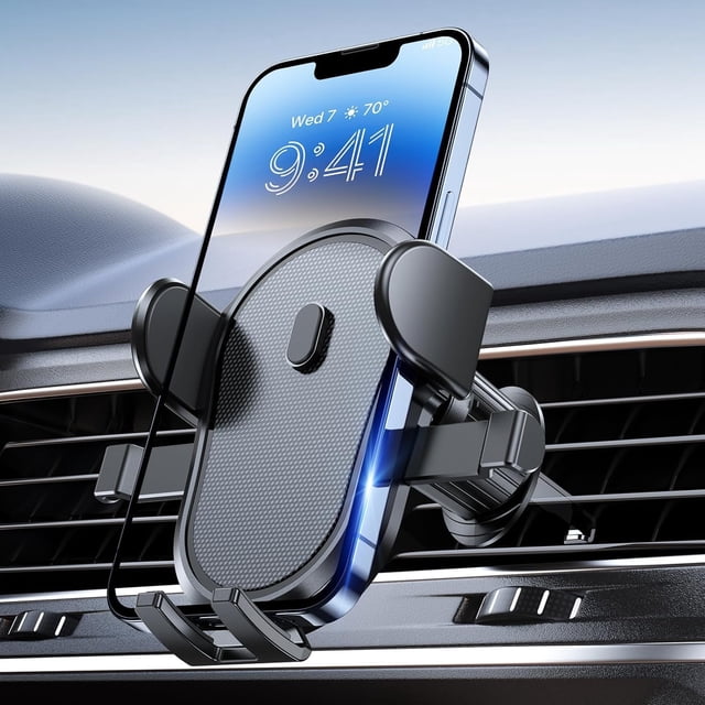 Soporte universal para teléfono para rejilla de ventilación del coche: pinzas mejoradas que se fijan con seguridad, funcionamiento manos libres para smartphones