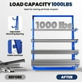 thumbnail image 5 of 4000LBS Load Capacity Horizontal Lumber Storage Rack, Alloy Steel Bar Storage Shelf, 4 Tier Adjustable Storage Cantilever Rack for Workshop Basement Pantry, 5 of 7